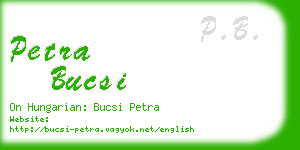 petra bucsi business card